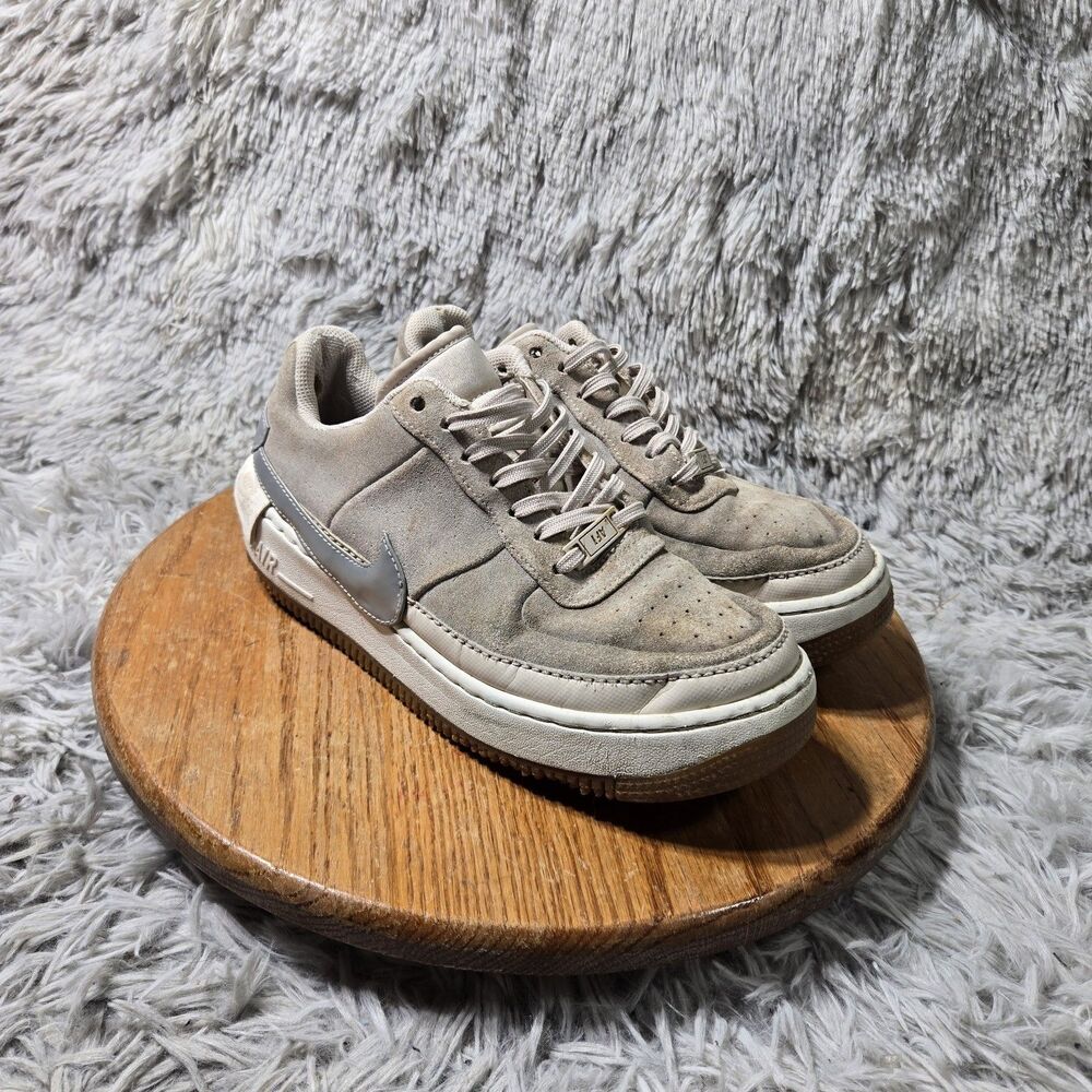 Nike Air Force 1 Jester Sneakers Womens Size 9 Gray Logo Low Top Lace Up